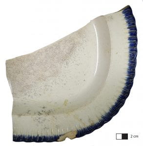 Feather-edge ware platter from Gaines-McGowan.