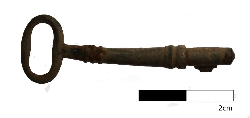 Brass key from the Fort Richardson excavations