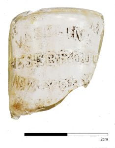 Vaseline jar fragment from Fort Richardson.