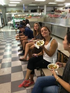 Students enjoying some mid-day chaat.