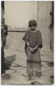 Indian girl stands in threadbare clothes (C.B. Waite, 1905) http://digitalcollections.smu.edu/cdm/singleitem/collection/mex/id/788/rec/121